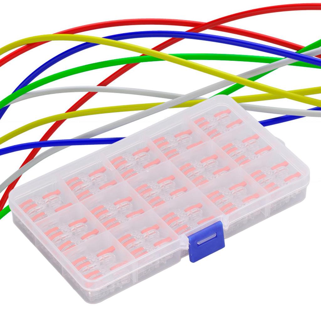 30PCS Quick Splicing Wire Connector Transparent PC Copper Stripping Terminal Splitter DF‑12