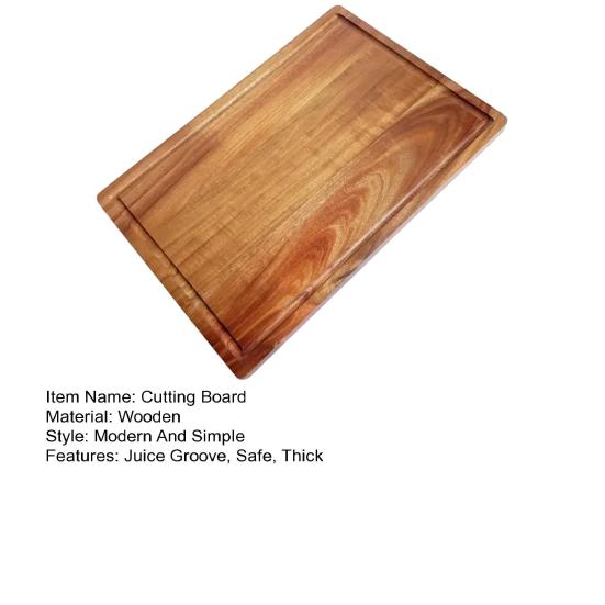 Wood Cutting Board for Kitchen Thick Wooden Serving Board with Deep Juice Groove Charcuterie Chopping Butcher Block for Meat Vegetables Fruit