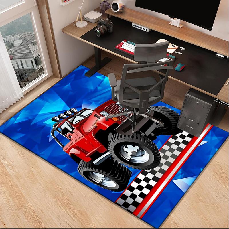 Nighttime Truck Drive Office Rug Chair Mat, Game Carpet, Suitable for Front Door, Bedroom, Living Room, Desk, Holiday Gift