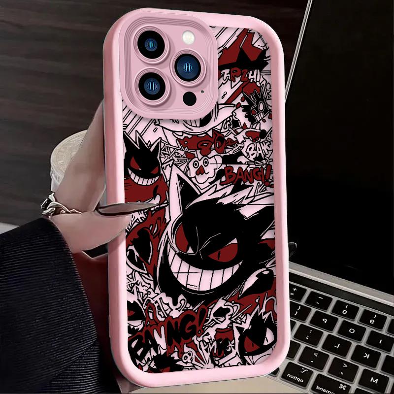 Luxury Gengar P-Pokemon Soft Case For iPhone 17 Air 16 16E 15 14 13 12 11 Pro Max X XS X S Max XR SE 2020 SE4 7 8 Silicone Cover