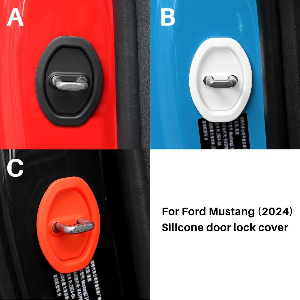 2PCS Door Lock Buckle For Ford Mustang S650 GT 2024 2025 LHD RHD Car Door Damping Cushion Silicone Protect Shock Absorbing Pad