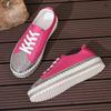 Plus Size Casual Shoe Women's New Flat Round Toe Lace-up Color-blocking Fashion Single Shoe Women for Fall 2025