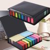 Lubonarie Sticky Large Capacity Set of 12 with Dedicated Office Supplies 12 Notes, Designs, Case, (Colorful Colors)
