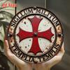 Tin Sign Vintage Knights Templar Cross Metal Plaque Durable Metal Wall Decor for Home Office Bar Man Cave Wall Art