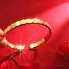 Women's Gold Plated Dragon Scale Sequin Bracelet - Stylish Open Bangle Jewelry