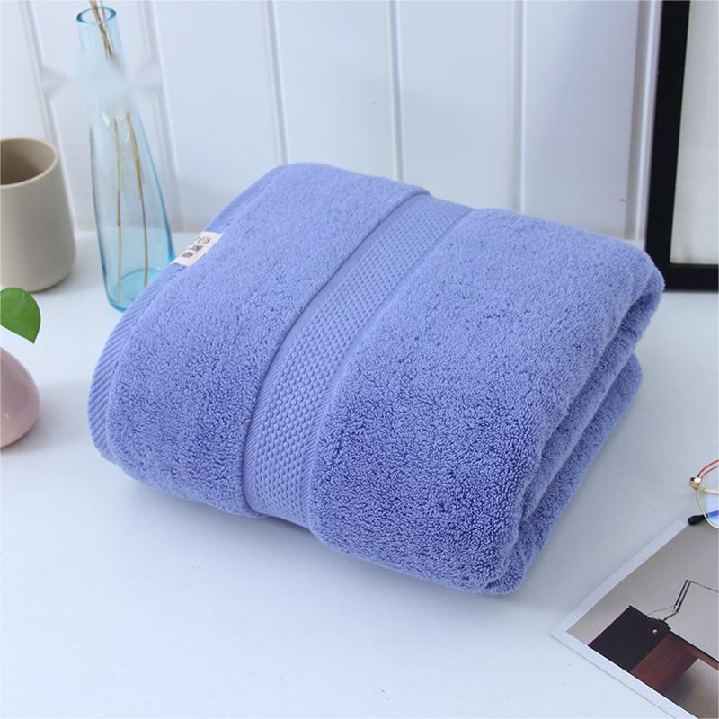 100 Cotton Solid Color Cotton Woven Satin Ribbon Bath Towel 450g Thick Cotton Gift 70 * 140 Bath Towel Can Be Customized 70*140cm&450GSM синий