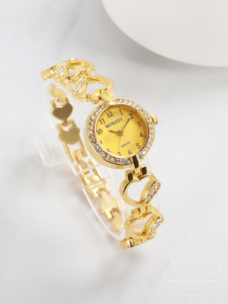 Exquisite Diamond Point Scale Dial Simple Steel Belt Quartz Watch