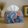 1pc Oriental Artistic Asian Tissue Box Cover,Koi Fish Floral Water High-Quality,Waterproof,Durable,Lightweight,Foldable Storage,Ideal for Living Room 