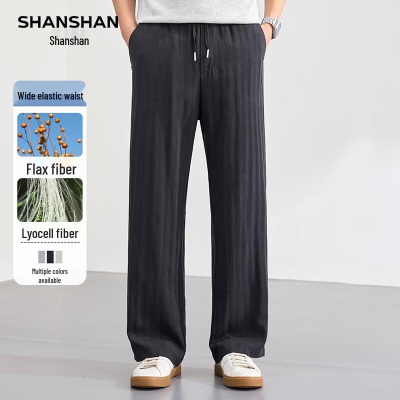 SHANSHAN Men s Lightweight Lyocell Linen Blend Casual Pants M
