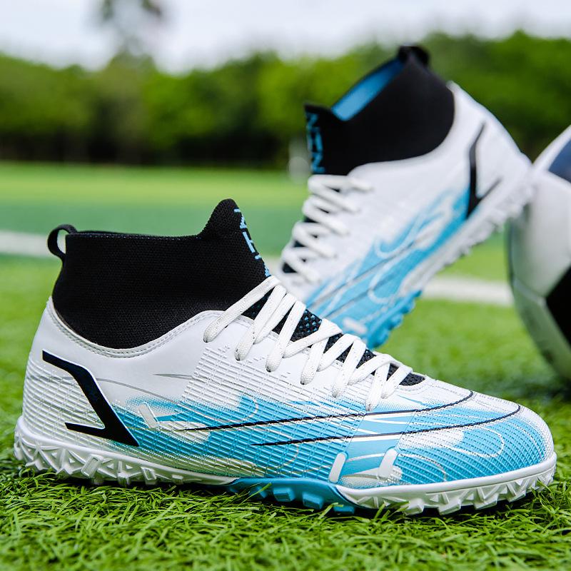 Football Shoes Fly-woven Socks Mouth Tf Broken Nails Artificial Turf Training Long Nails Competition Shoes Parent-child