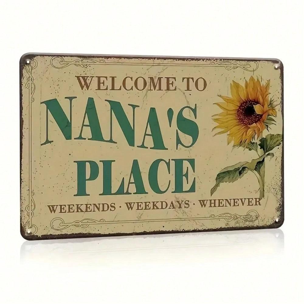 Retro Metal Sunflower Sign Outdoor Aluminum Wall Art Welcome Decor