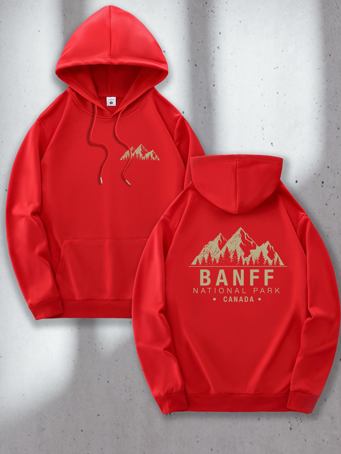 

Men s Casual Hoodie National Park Canada Print Kangaroo Pocket Adjustable Hood Machine Washable Regular Fit Comfort Apparel S