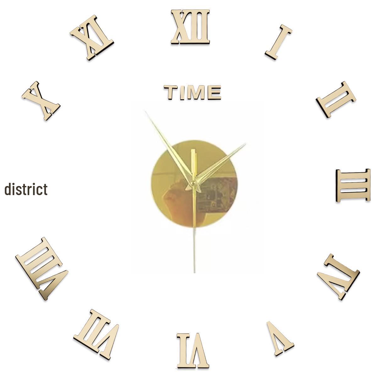 

3D Настенные часы с большими римскими цифрами – Современный минималистичный креативный декор для гостиной и спальни