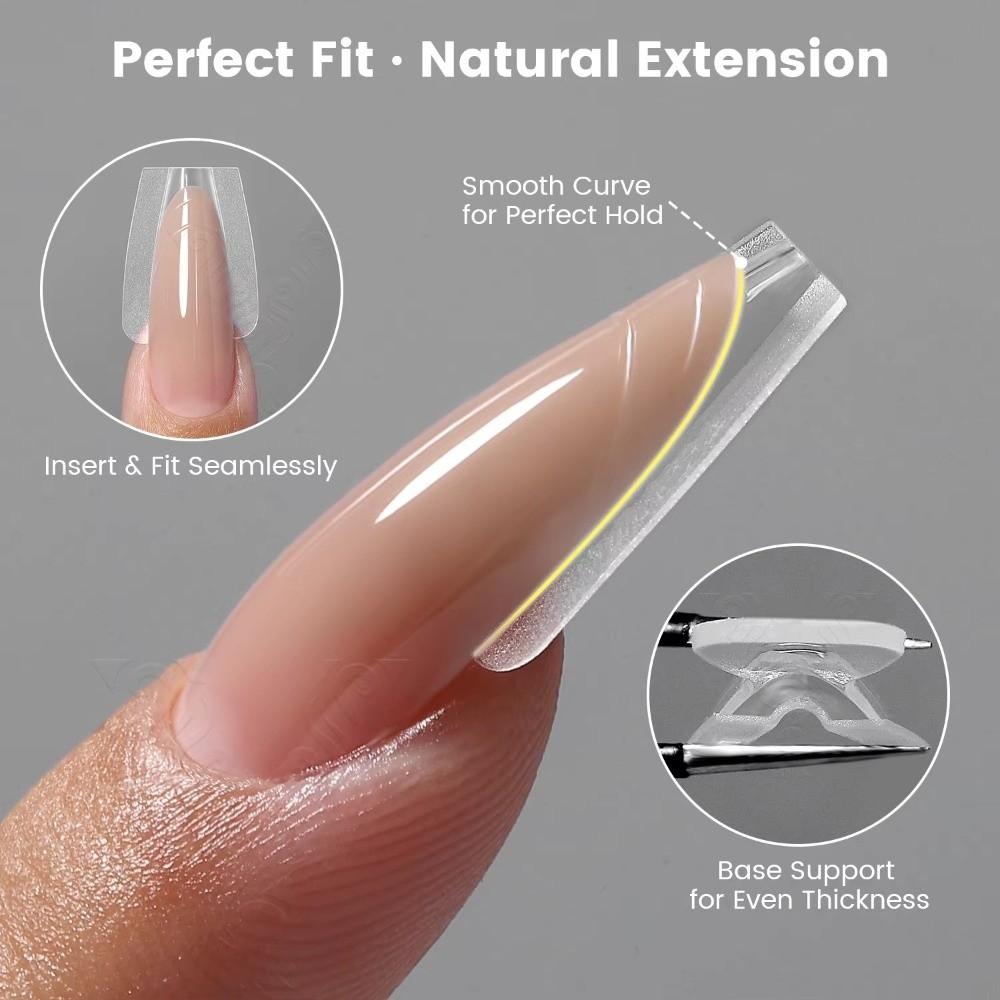 240pcs Ultra-Thin Sandwich Nail Forms No-Trace Double-Sided Fake Nails New Nail Tips  DIY