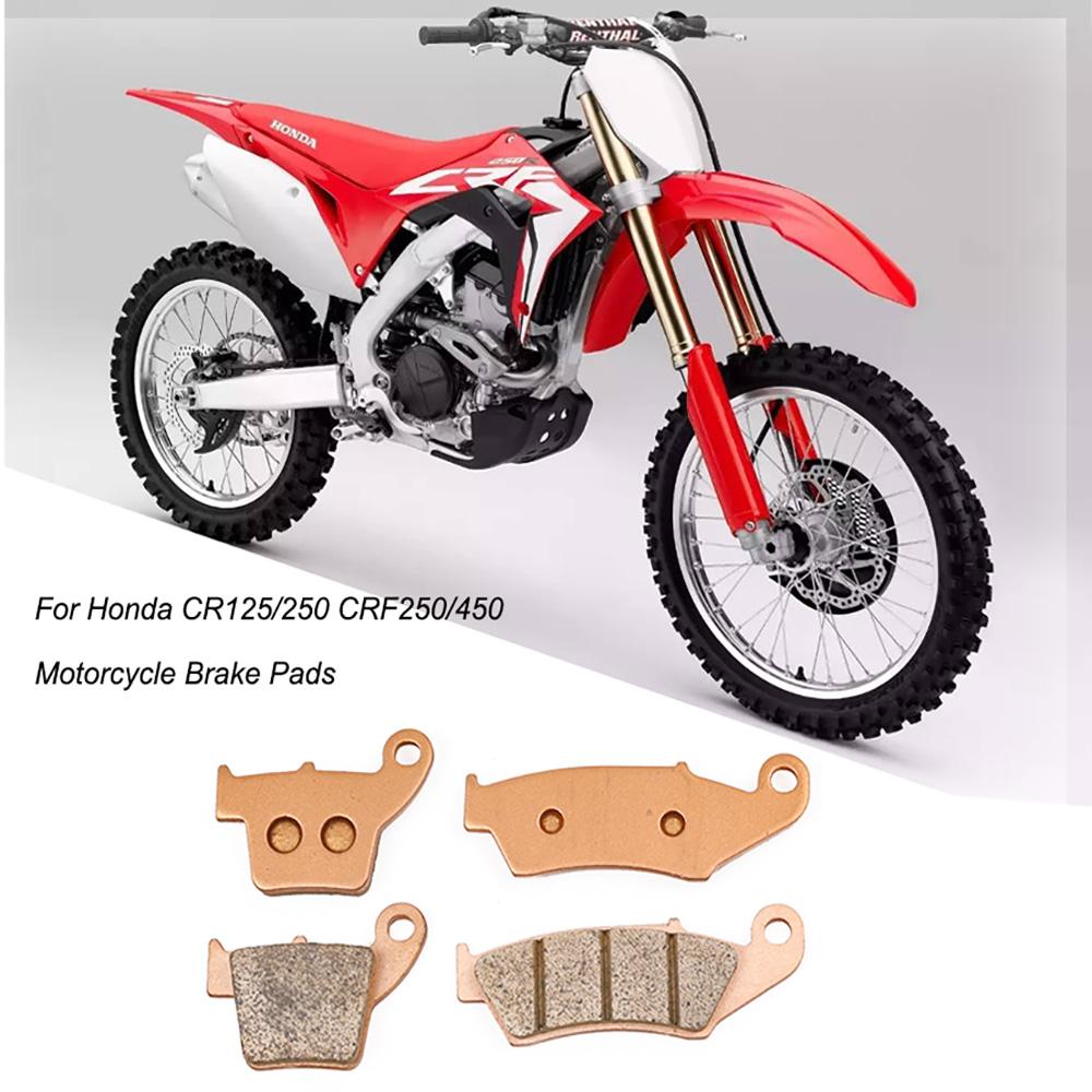 For Honda CR125/250 CRF250/450 Motorcycle Front and Rear Brake Pads Copper Base Disc Brake Pads For Motocross Parts