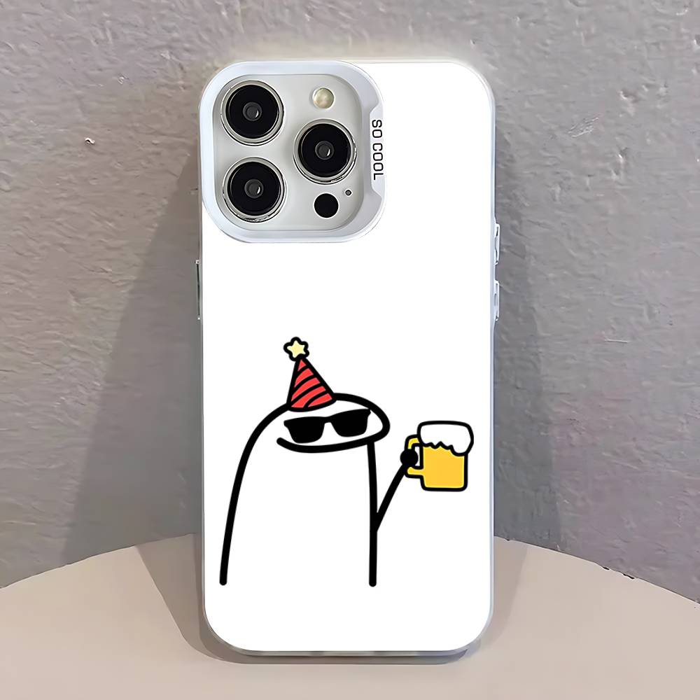 F-Flork Stick Figure Memes Phone Case For iPhone 17,16,15,14,13,12,11,Pro,Max,Plus,SE,Air,Mini Anti Fall White Bumper