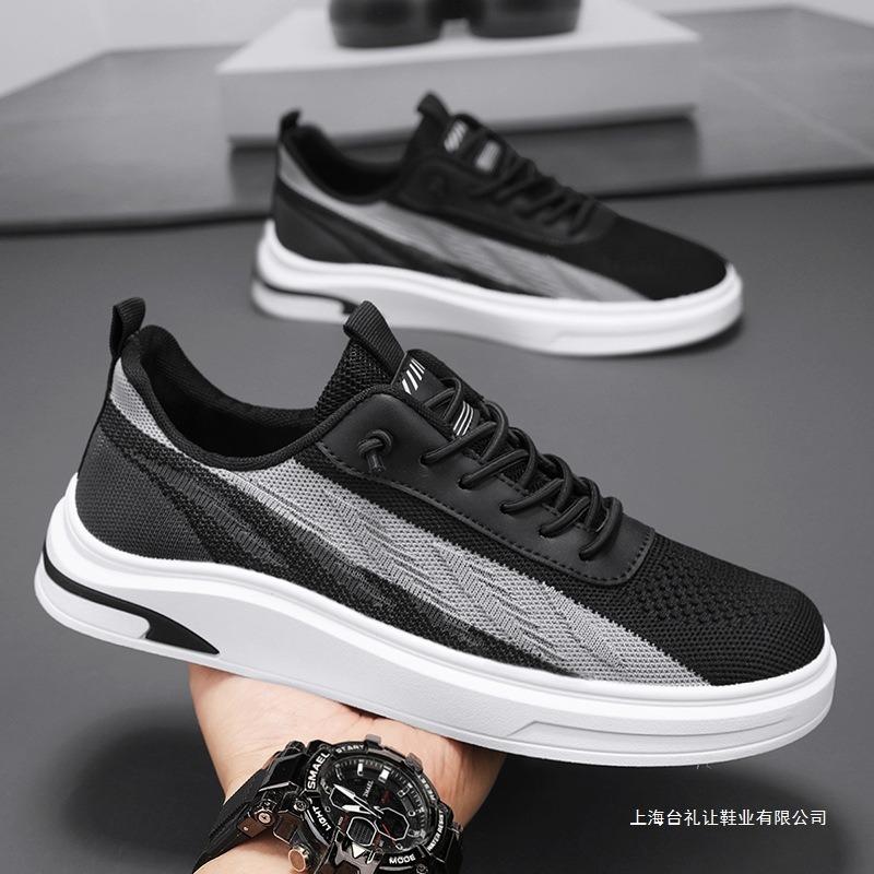 Men's Shoes Summer Fly-woven Mesh Breathable Casual Sports Lightweight Soft Sole One Pedal Youth Work Versatile Board Shoes