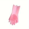 1pair Silicone dishwashing gloves for kitchen-clean household gloves necessary for dishwashing-magic gloves that can be waterpro