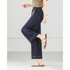 TERRE BLEUE Women's Loose Wide-Leg Cropped Jeans