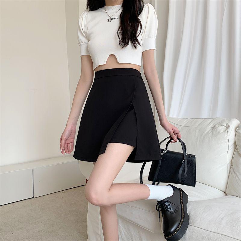 Plus Size High Waist Slimming Irregular Bodycon Skirt - Sexy Tummy-Concealing Slit Skirt for Women (Spring/Summer)