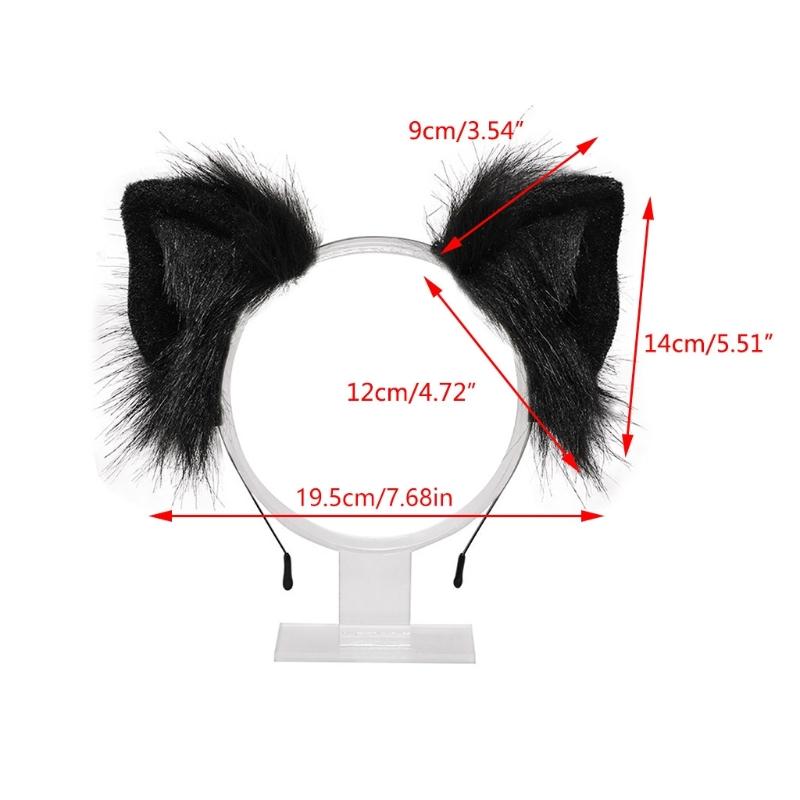 Lolita Headbands Furry Animal for Cat Ears Headwear  Kawaii Hair Hoop for Halloween Cosplay Headpiece Party Supplies