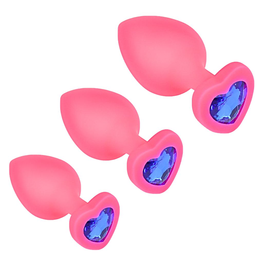 Small Pink Silicone Waterproof Butt Plug with Crystal Jewelry Safe Adult Anal Vibrator for Women Men Gay Real Touch Feeling