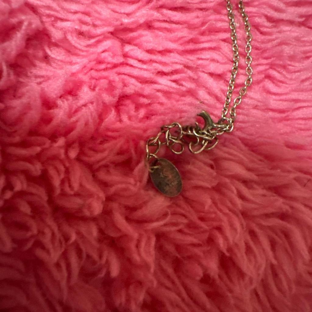 Used double ring necklace silver color