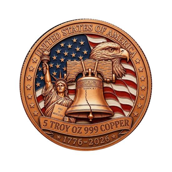 250th Anniversary USA Commemorative Coin 1776-2026 Metal Patriotic Collectible Coin Double-Sided USA Eagle