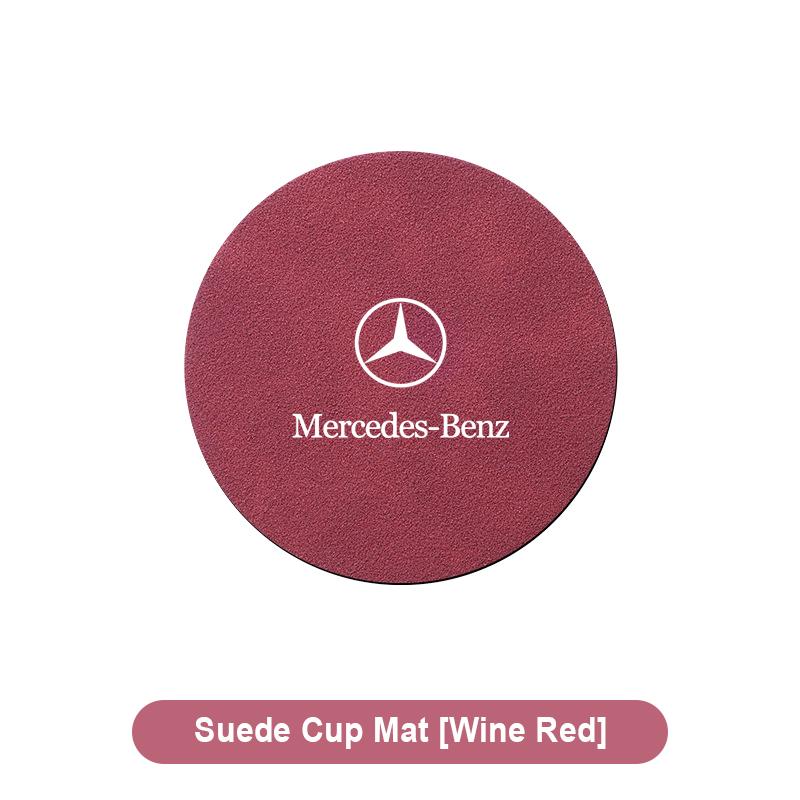 AABDB1 Suede Car Non-slip Water Cup Coaster Insulation Pad Decorative Water Stickers For Mercedes Benz GLA CLA GLK GLE CLS ML GL A B C