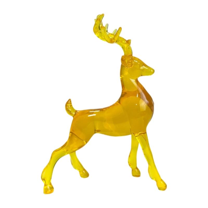 

Элегантная статуэтка оленя из смолы, современное украшение для дома, стоящая статуя оленя для рождественского украшения жёлтый