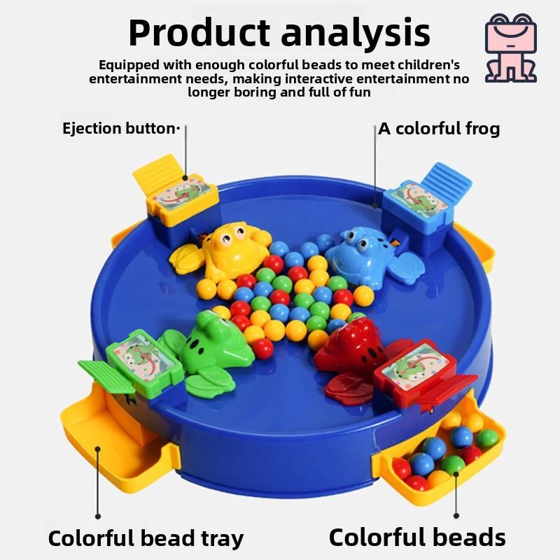 Frog Eating Beans Family Interactive Desk Game With Plastic Material For Kids And Teens