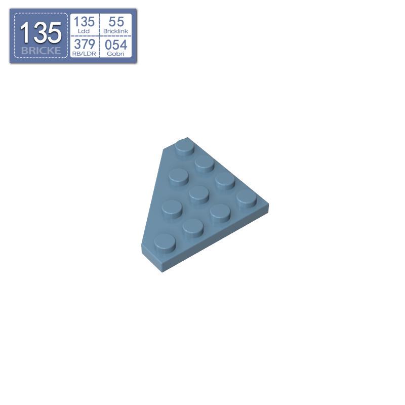 BRICKE 4x4 Wedge Plate (Cut Corner) - Lego 30503 Compatible Building Block Accessory 50g (~30pcs)