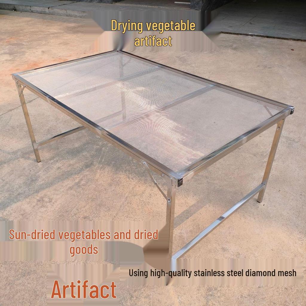 Foldable Stainless Steel Mesh Rack for Sun-Drying Vegetables