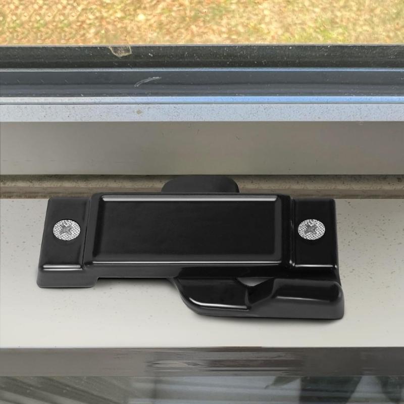 4 Peças Fechadura de Fita Multiuso Acessório de Reposição para Furos de Montagem de Janela Inclui Parafusos para Janela de Correr