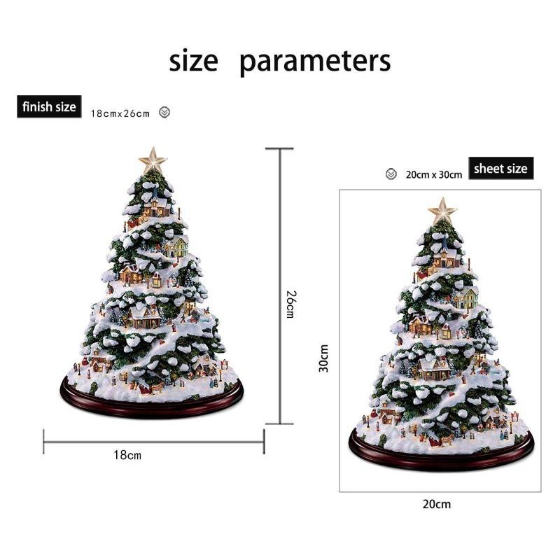 Christmas Tree Rotating Sculpture Train Decoration Window Stickers Christmas Decorations Winter Home Furnishings
