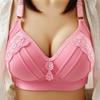 Plus Size Women Soft Cup Gathered Adjustment Bra Push Up Sexy Thin Bra