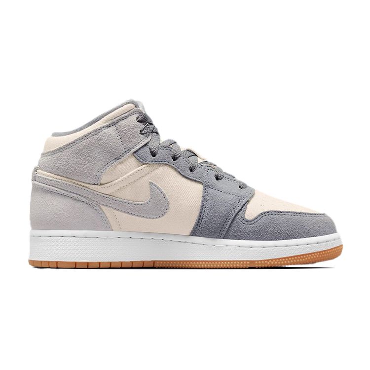 Air Jordan 1 Mid SE GS Coconut Milk Particle Grey Kinder-Sneaker Creme DN4346-100