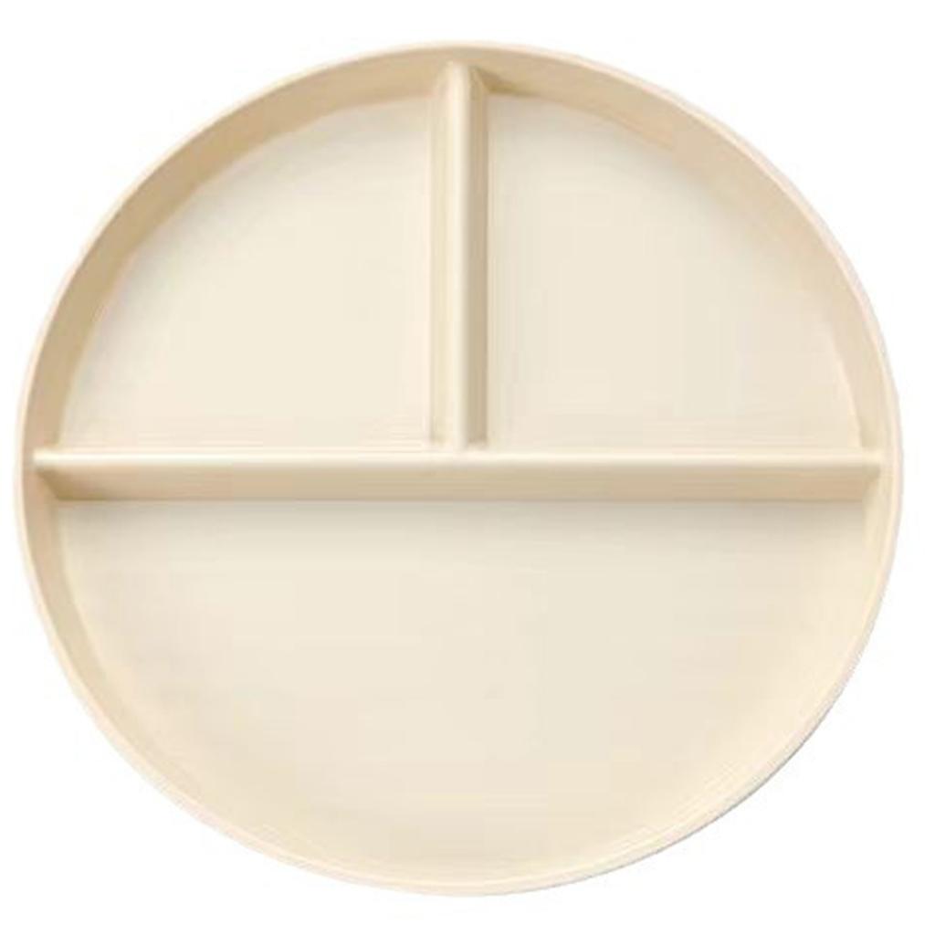 22cm Unbreakable Divided Dinner Plate Plastic Texture Serving Dish for Kids and Family Microwave and Dishwasher Safe