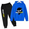 Felpa per Bambini Divertente Stampa Ninja Vestiti Cappotto Top+Pantaloni Set 2P Ragazzo Ragazza Toddler 3-12 Anni Casual Pullover Sole Lettere Sportive Set