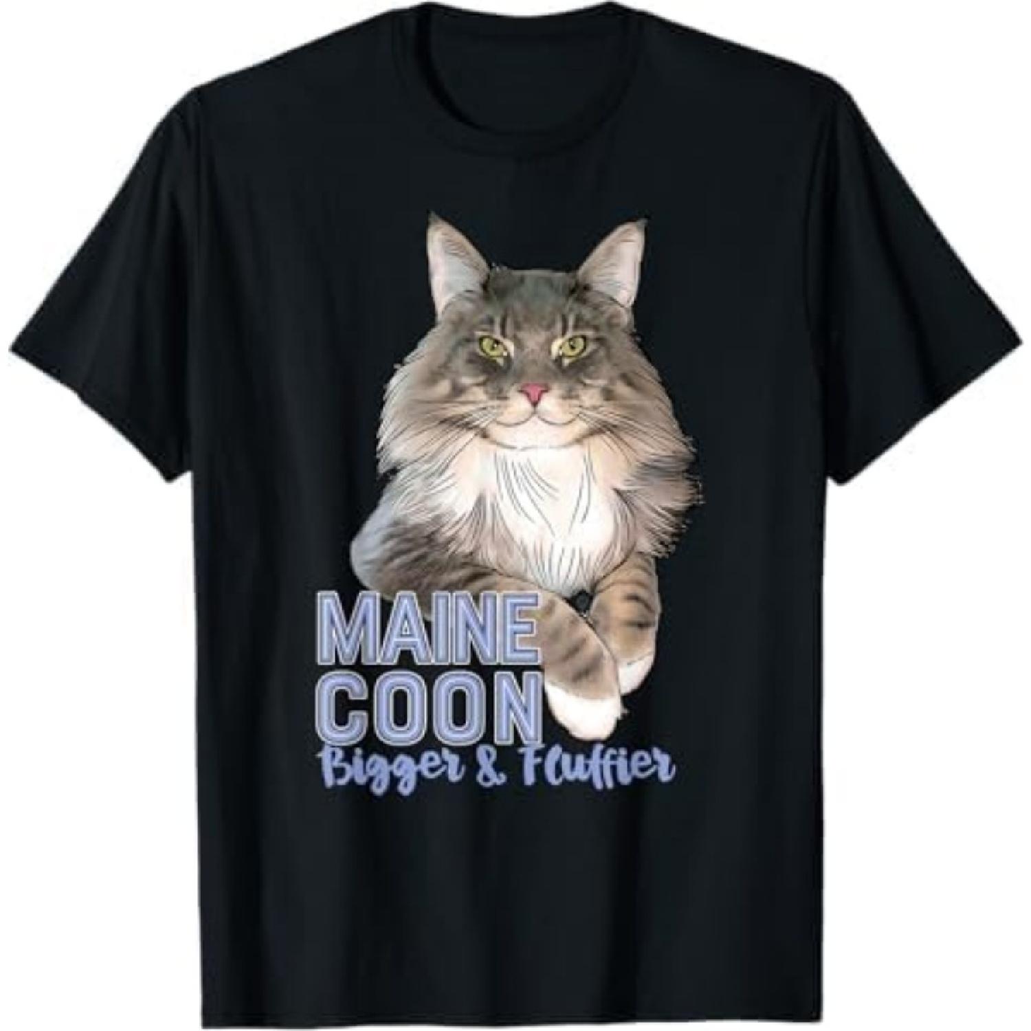 

Maine Coon Cat Bigger & Fluffier Funny T-Shirt VCA Mens Womens Tank Top Sweatshirt Hoodie Black XXXXXL різнокольоровий