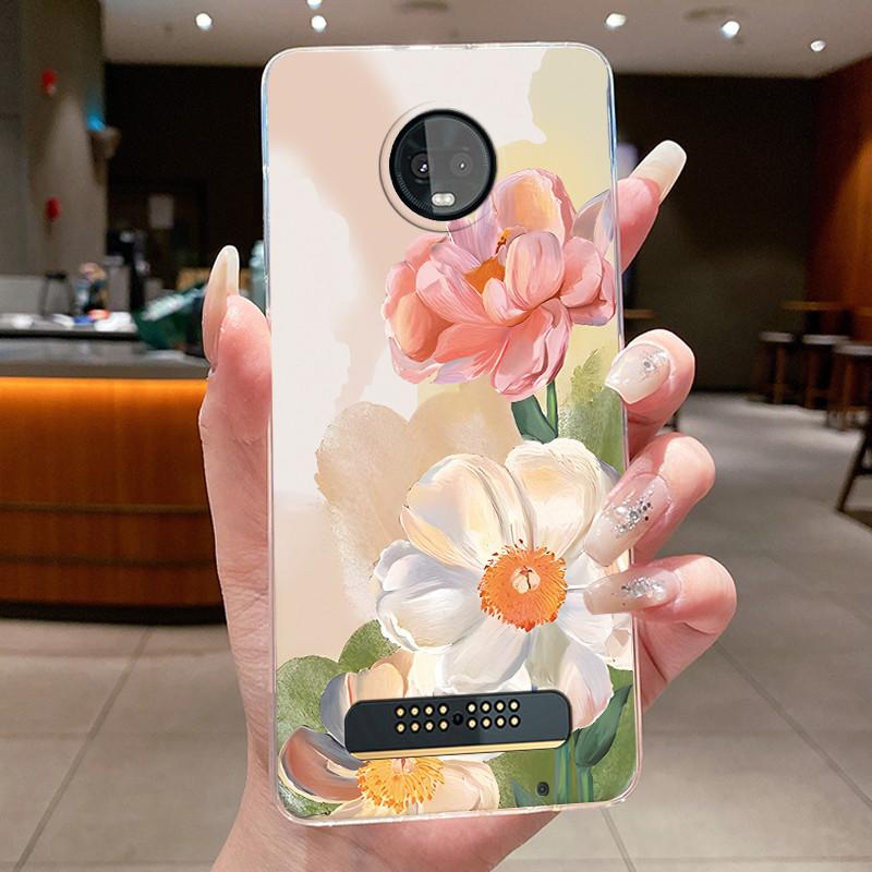 For Motorola Moto Z3 Play Case Clear Luxury Fashion Butterfly Flower Soft Silicone Phone Cover for Moto Z3 Play Transparent Case