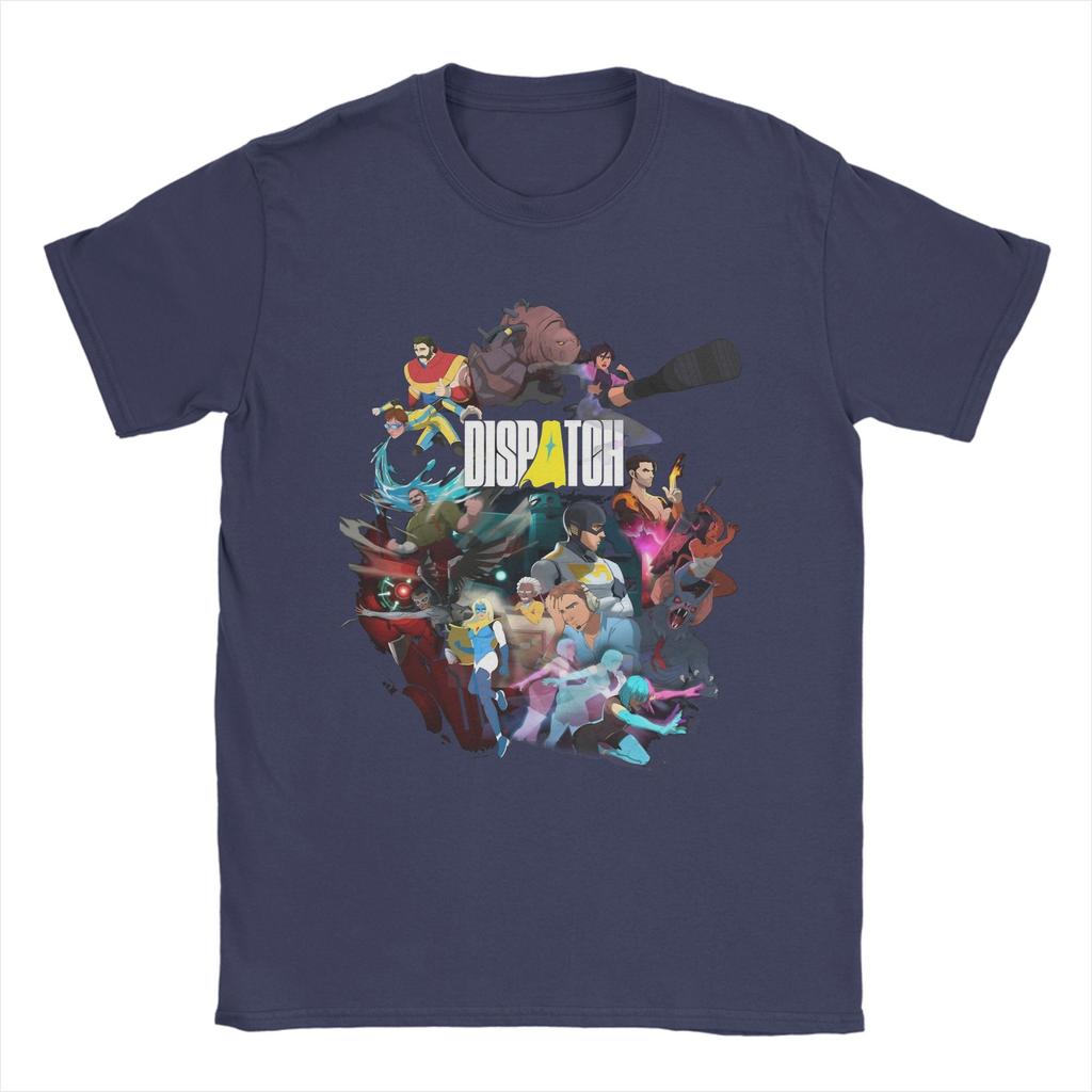 Dispatch Game Character Collage Cotton TShirt For Men Beach Vintage T Shirts O Neck Trending Tees Oversize Custom Logo Tops