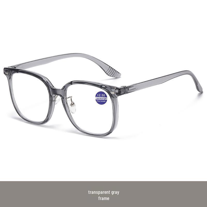 Trendy Light-Sensitive Photochromic Reading Glasses: Large Frame, Anti-Blue Light, Comfortable Single Vision Design.