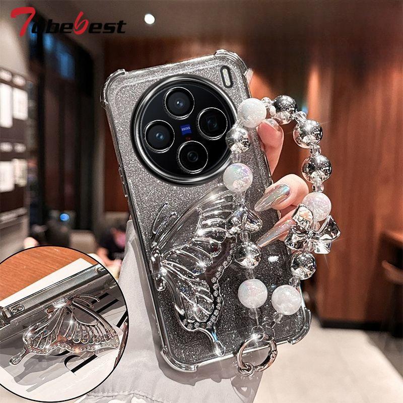 

Shockproof Plating Glitter Butterfly Bracelet Case for Vivo X300 X200 mini X200S X100 X100S Pro Ultra Silicone Cover vivo X100s