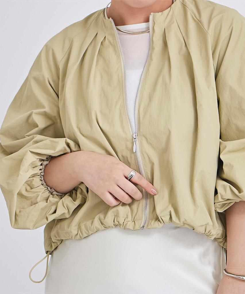 Yours Drawstring Volume Blouson BDXN1722 Small Beige Women's