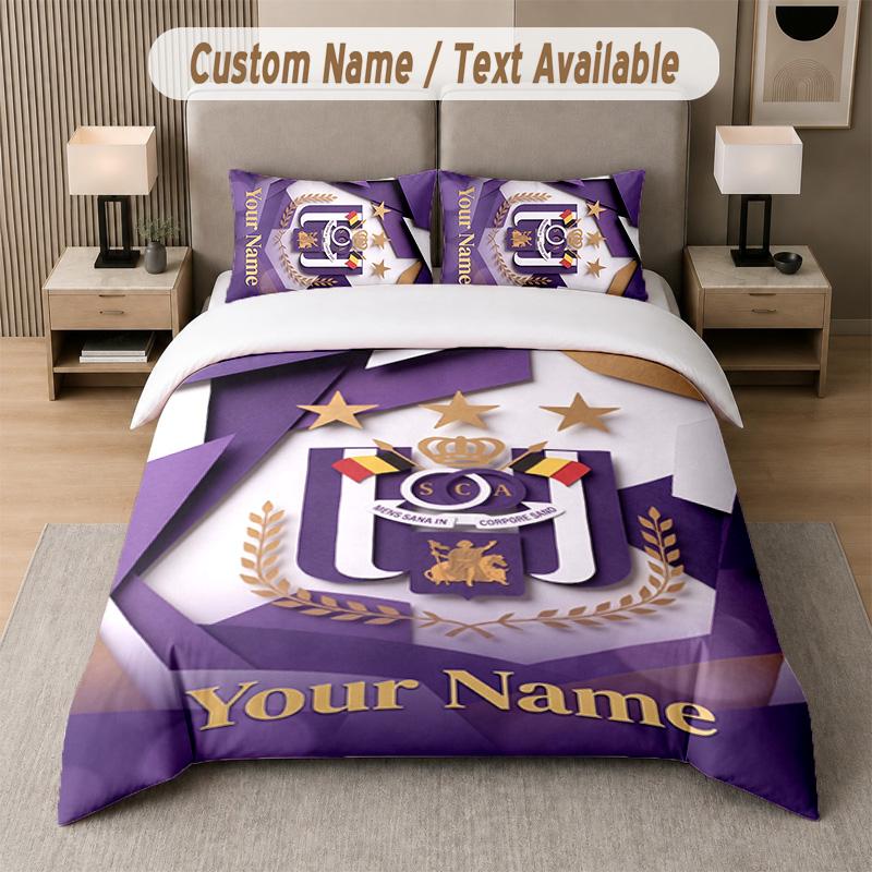 Anderlecht FC Design Bedding Set Custom Text 1 Duvet Cover & 2 Pillow Cases