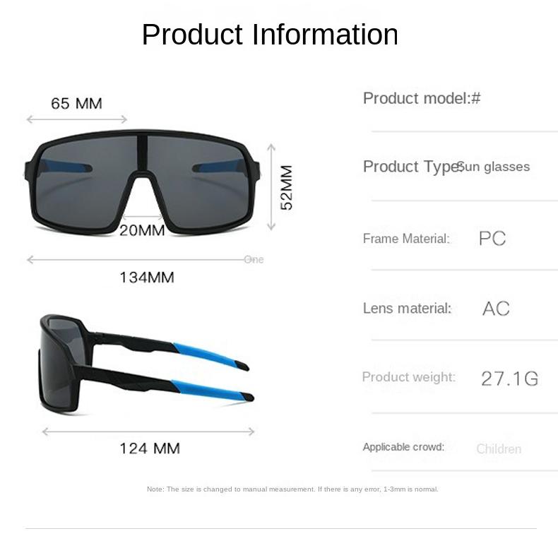 Kids UV400 Sunglasses for Boys Girls Outdoor Sports Bicycle Baseball Camping MTB Bike Eyewear Youth Protective