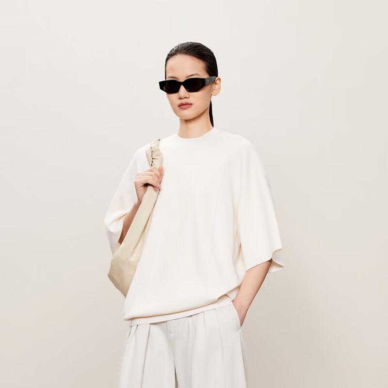 

LESS 2024 Autumn Round Neck Short Sleeve Pullover Sweater M