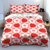 Strawberry Floral Bedding Set Bedding Duvet Cover Set Duvet Cover Pillowcases (1 * Duvet Cover 2 * Pillowcases, without duvet insert)