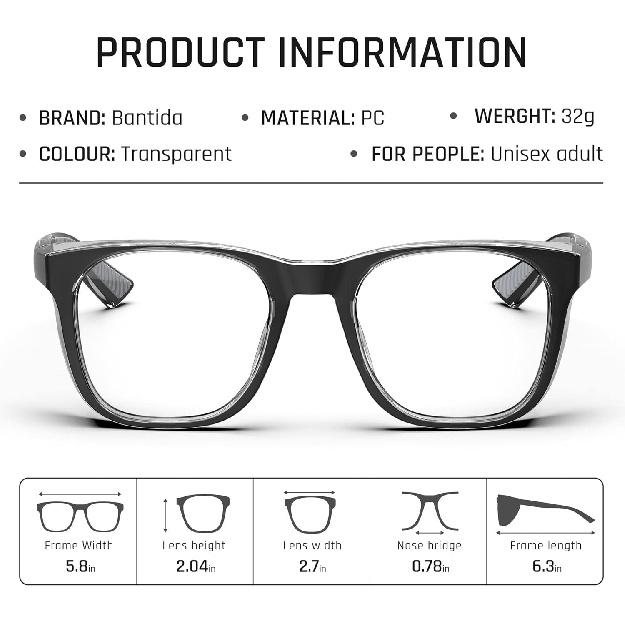 Safety Glasses Anti-Fog Eye Protection Blue Light Blocking Glasses for Women Men